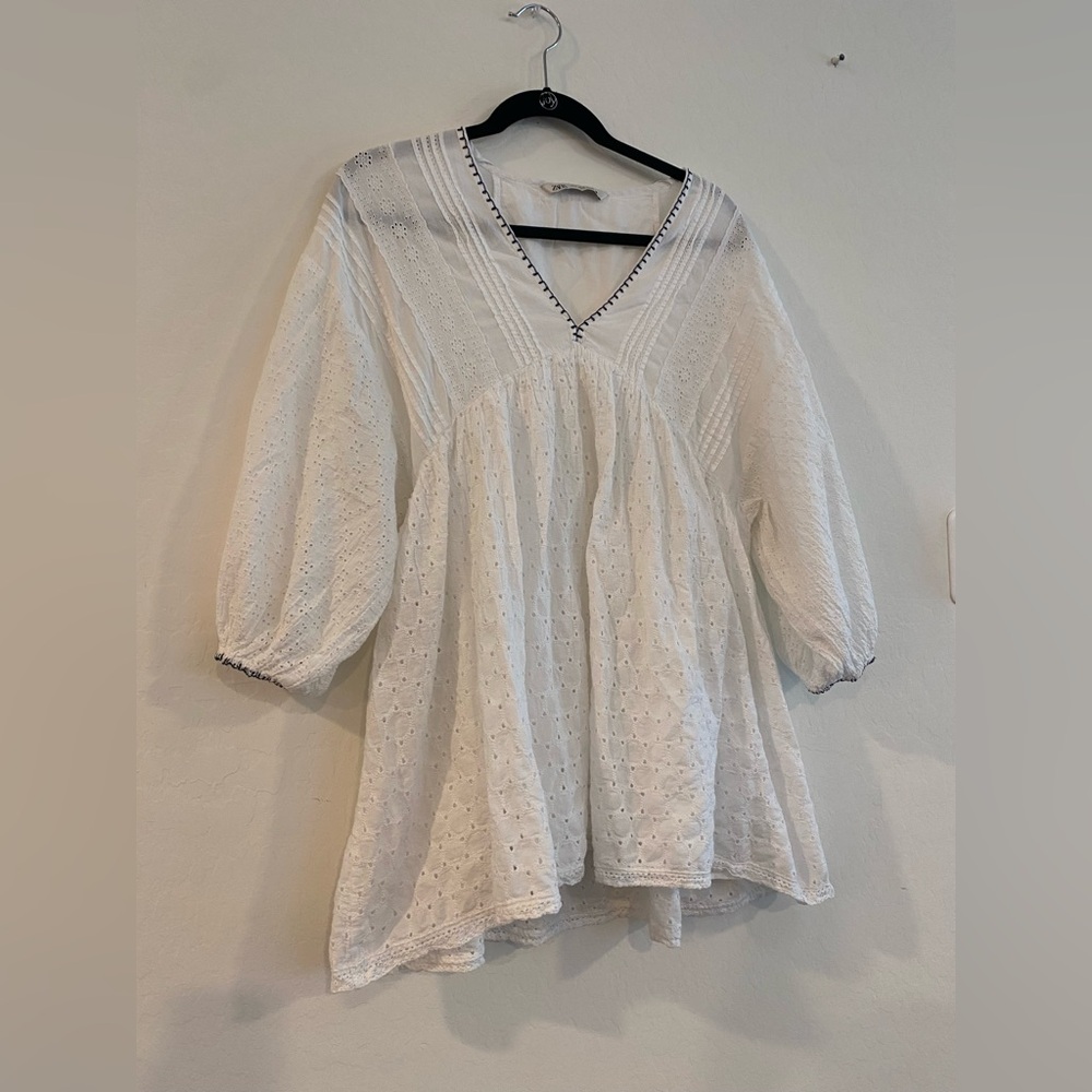 Zara Boho Eyelet Tunic Dress - Picture 3 of 9